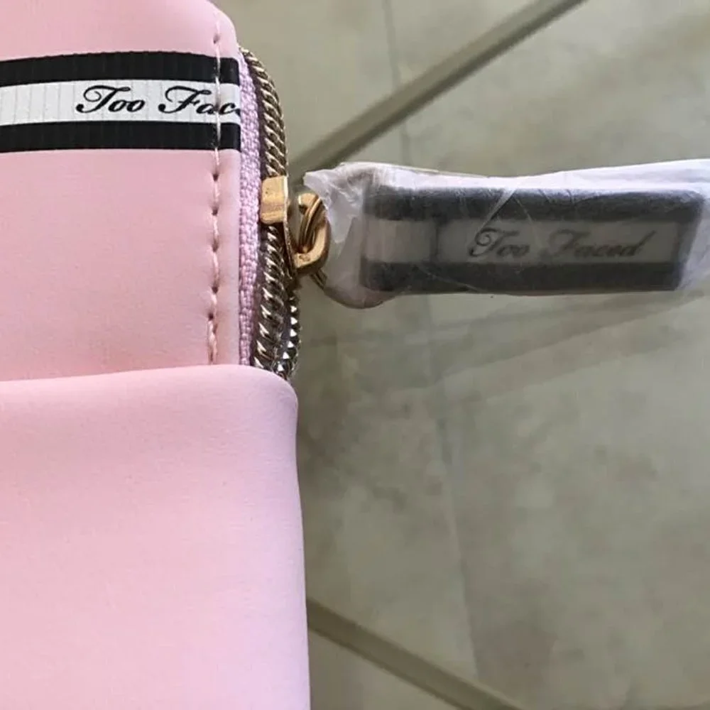 Too Faced Roomy Pink Makeup Bag Cosmetics bag. BRAND NEW!!